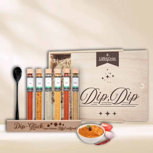 Gewürz-Geschenkset Dips in edler Holzbox
